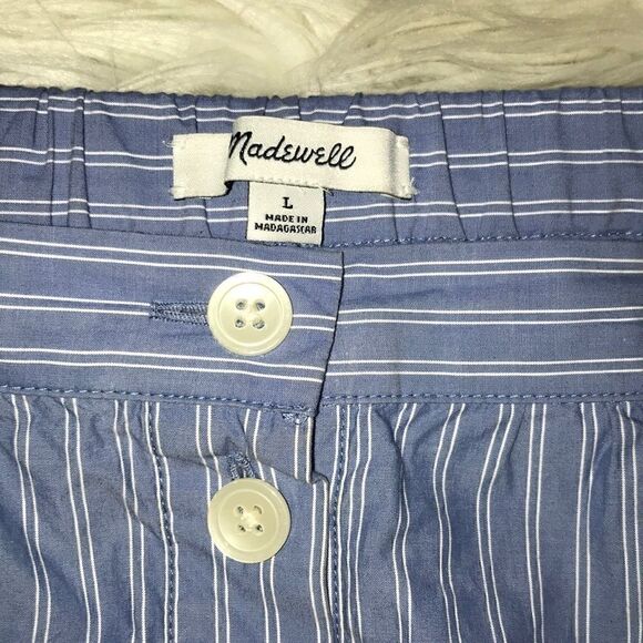 Madewell Bistro Stripe Mini Skirt Button Front - Picture 4 of 7